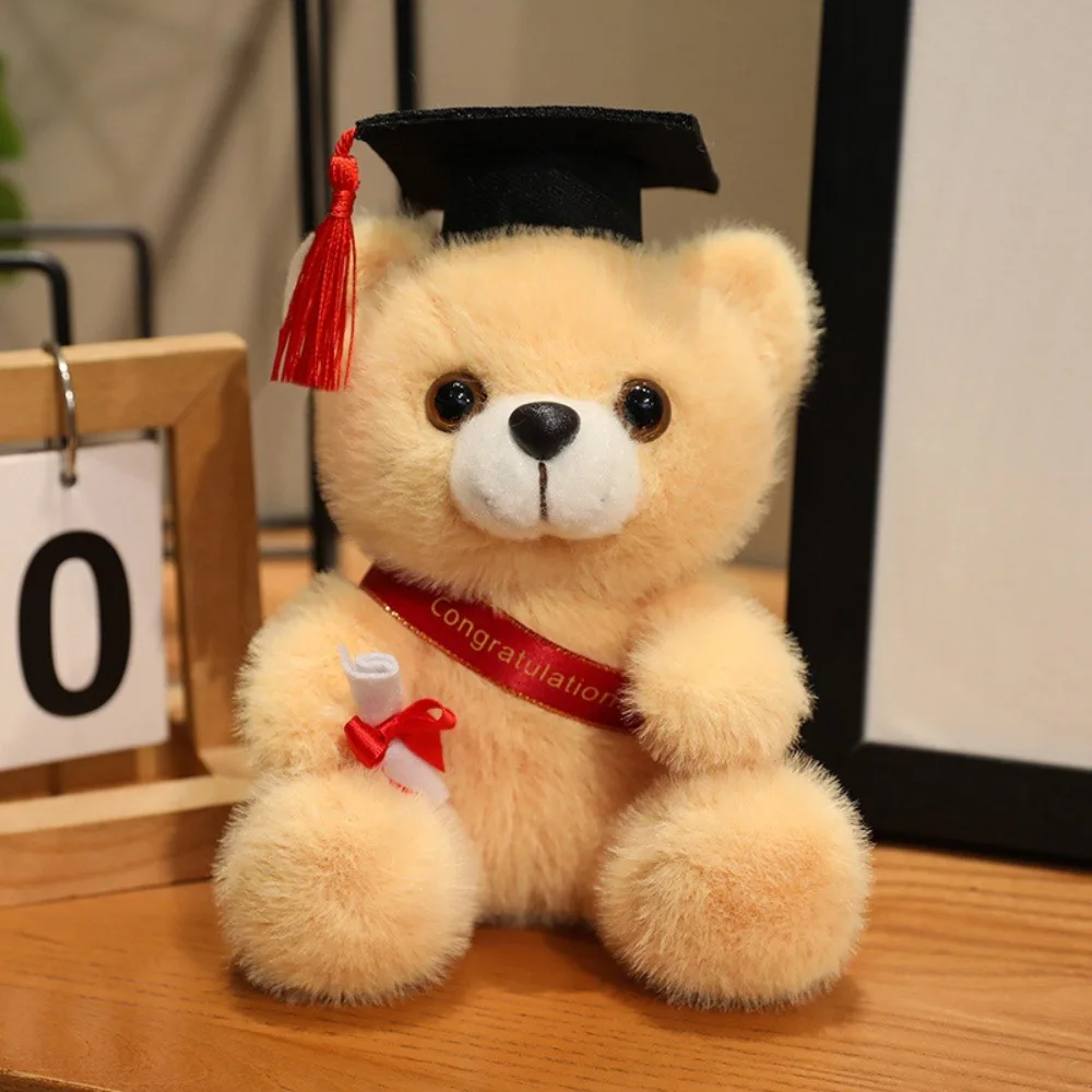 

18cm Creative Soft Doctor Bear Plush Toy Cute DIY Graduation Bear Doll Cartoon Flowers Accessorie Graduation Gift Graduation