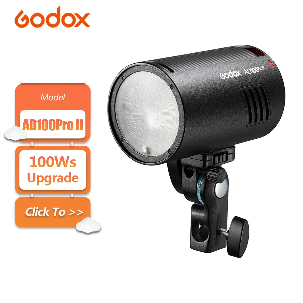 Godox AD100ProII 100Ws 1/8000s HSS TTL Mode Strobe Pocket Flash for Portrait Photography with 1.5s Recycle Time HD Color Screen