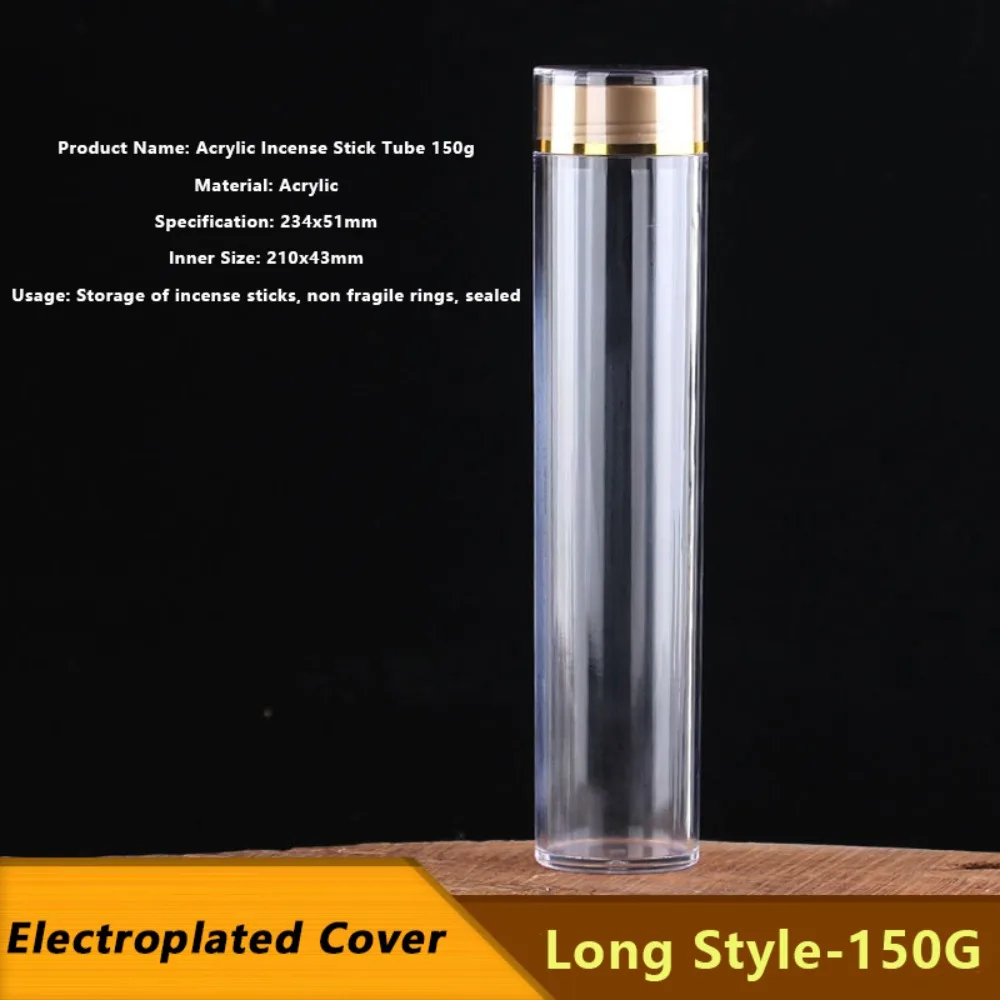 Simple Acrylic Incense Stick Tube Transparent with Detachable Airtight Lid Incense Holder Incense Storage Box