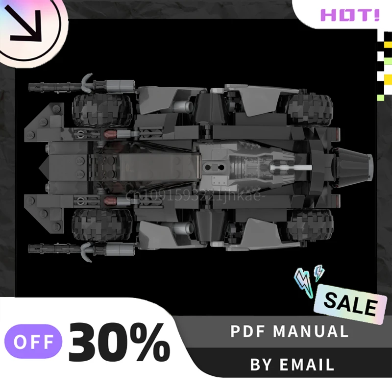 [273PCS] Customized MOC Batmobile Creative Building Blocks Set STEM Educational Toys DIY Construction Model Kit Birthday Gifts