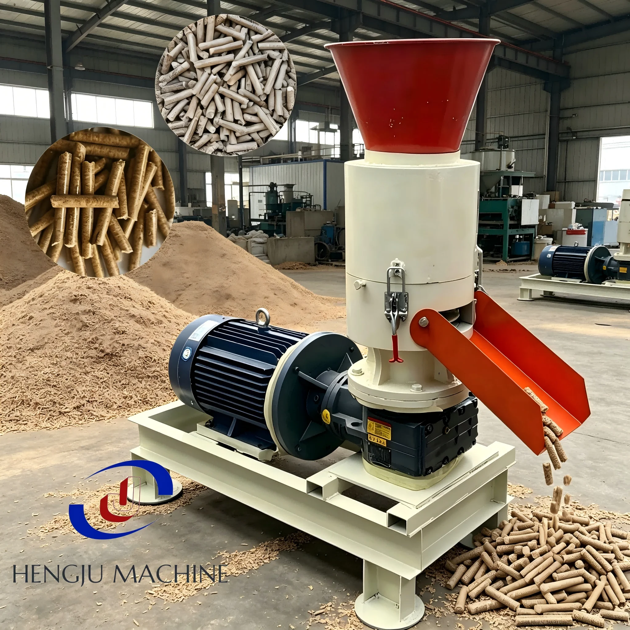 Mini Flat Die Wood Pellet Press Electric  PTO Driven Sawdust Granulator For Farm Biomass Fuel Pellets