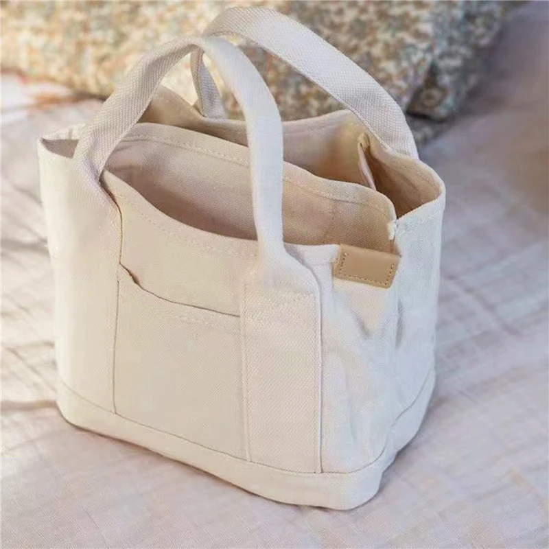 Women Shoulder Bag Small Cotton Canvas Handbag Casual Tote Female Eco Solid Crossbody Bag Student Daypack Cute Messenger Bags