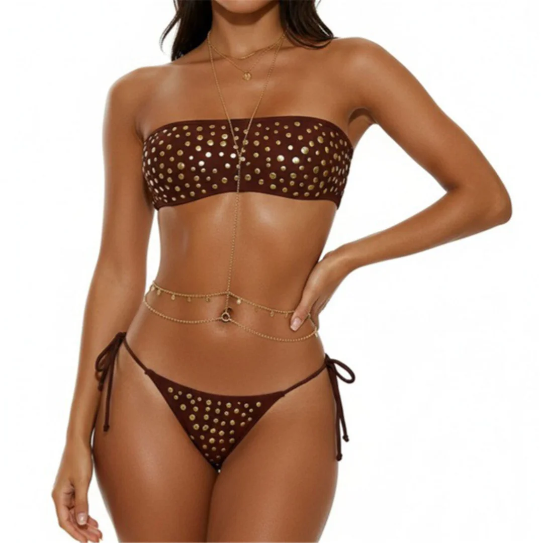 S - XL Neuer, sexy 3D-Bikini mit Polka-Dot-Muster, Damen-Badeanzug, zweiteiliges Bikini-Set, Badebekleidung, Badeanzug, Modell V8122 – Detail 5