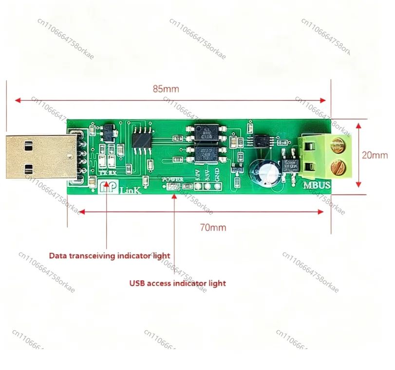 USB to MBUS slave module MBUS master slave communication debugging bus monitor TSS721  No spontaneity Self collection.