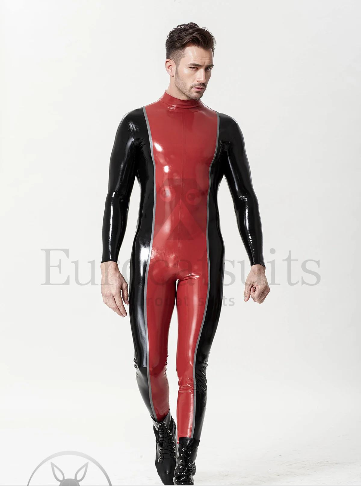 latex catsuits men eurocat suits  latex  rubber fetish customised  clubwear  Male Prince Regal Catsuit