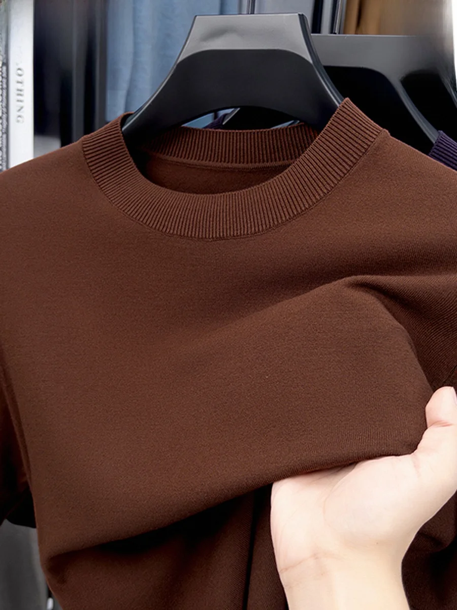 

TUCANO 2025 Autumn New Sle Men's Faion Pure Color ort Sve Knitted Sweater round Ne Pullover Casual Busin Leisure