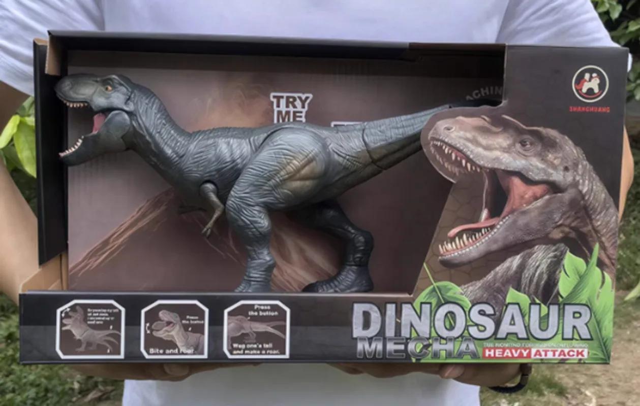 

Armored T-Rex Velociraptor Dilophosaurus Dinosaur Toys with Sound Articulated Model Figures Collectible Kids Birthday Gift