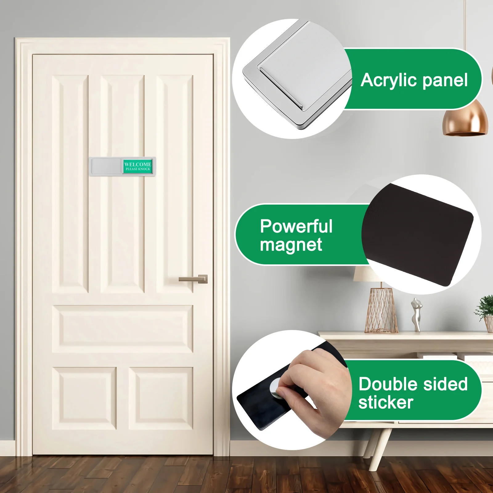 

2pcs Privacy Slide Door Sign Indicator Magnetic Slider For Office Conference Restroom Dorm Hotel Room Door Sign Decorative Plate