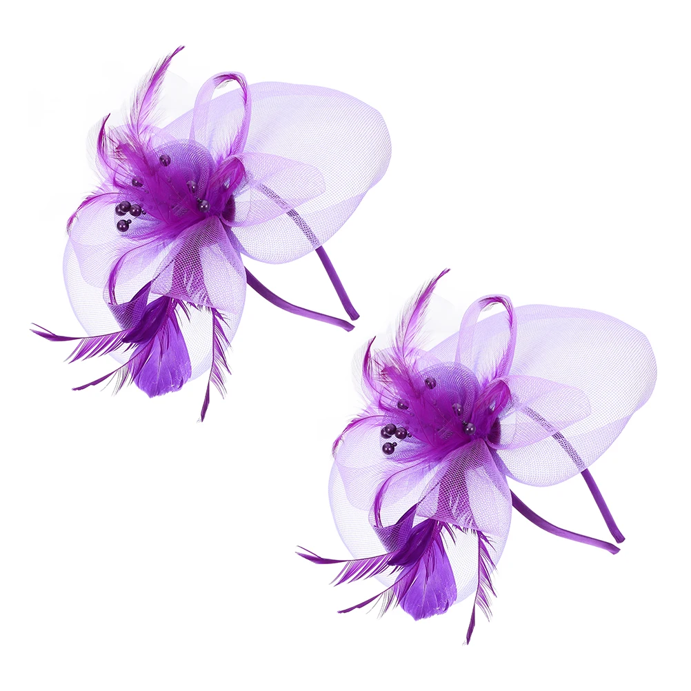 

2Pcs Headpiece Floral Mesh Hat Elegant Accessories for Women Tea Party Prom Occasion Hats Hair Flowers