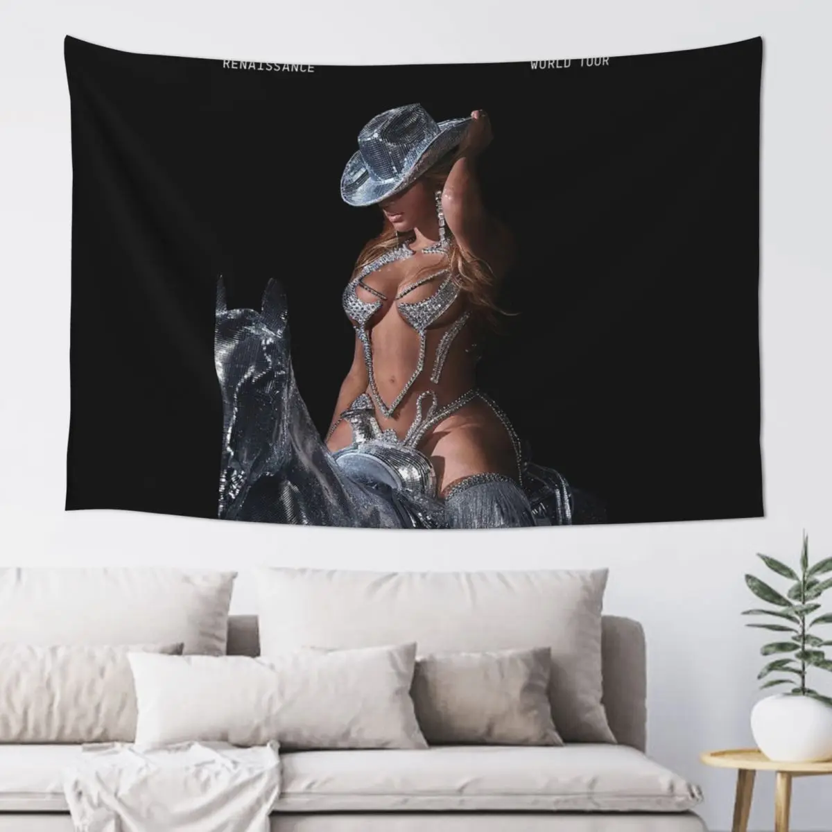 Bey My House Singer Beyonce Renaissance Tour Tapestry Funny Wall Hanging Aesthetic Home Decor Tapestries for Bedroom Dorm Room