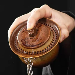 Chinese Vintage Kungfu Tea Set 1 Teapot 1 Teacups Outdoor Travel Ceramic Pottery Tea Cups For Teaware Of Tea Ceremony