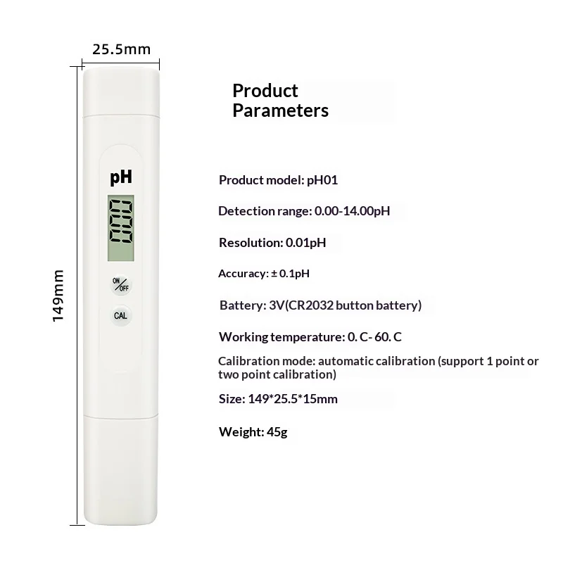 Type TDS PH Pen PH/Acidity Meter 0.01pH Accuracy For Hospital Swimming Pool Use Customizable New