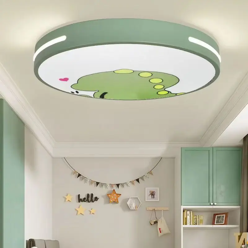 Macaron LED Ceiling Lights Modern Boys Girls Bedroom Lamps Cute Dog Cat Dinosaur Cartoon Lamp for Children\'s Room Indoor Decora