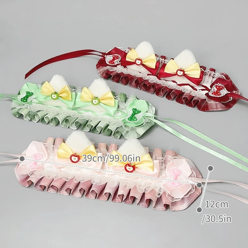 Handmade Kawaii Furry Cat Ears Headband Lolita Maid Kemonomimi Hair Hoop Anime Comic Con Cosplay Accessories