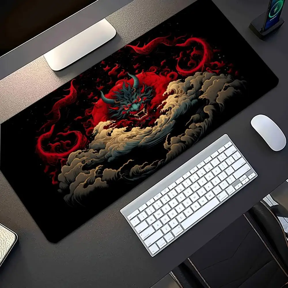 Red Dragon Gaming Mouse Pad Large Desk Mat Chinese Myth Extended Keyboard Mat Non Slip Gamer Carpet for Office Laptop Computer view 2