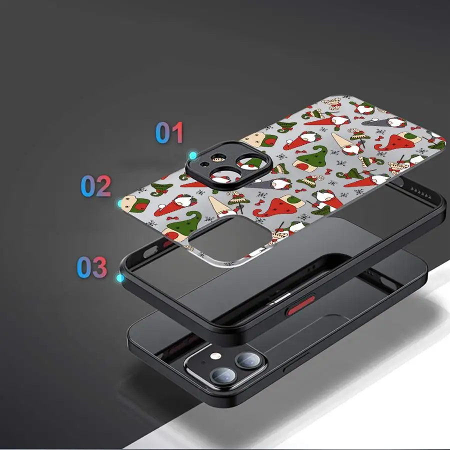 Rückseite Handyhülle für iPhone XS 7 8 11 12 13 Mini 15 Plus 16e 16 Pro Max 14 17 Air Cartoon Weihnachten Weihnachtsmann