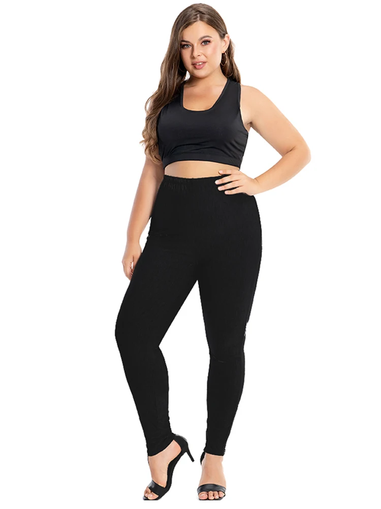 Solidne legginsy w cukierkowym kolorze dla kobiet 7XL 6XL 5XL Modal Cotton Duży rozmiar Spodnie do kostek Szary Czarny Biały Różowy Czerwony Fioletowy