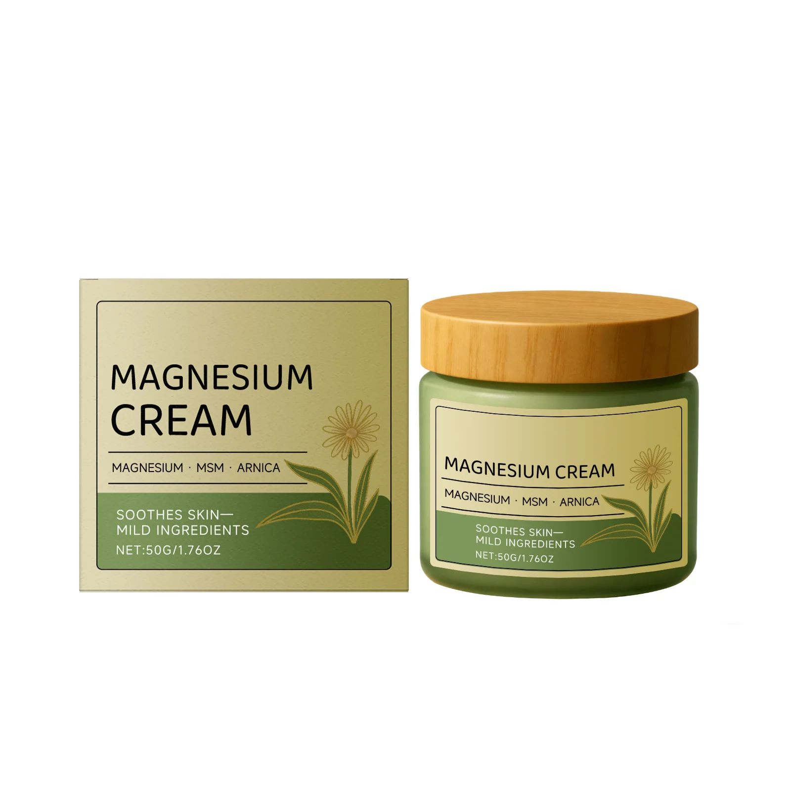 Magnesium Cream Muscle Nerve Soothing Strength Joint Comfort Sleep Support Relaxing Soft Smooth Moisturizing Body Massage Cream
