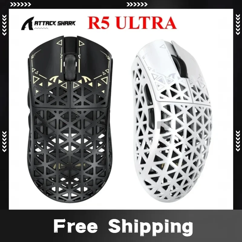 

ATTACK SHARK R5 Ultra Carbon Fiber Wireless Gaming Mouse PixArt PAW3950MAX Gaming Sensor 42000DPI 8000Hz MCU Nordic 52840 For PC