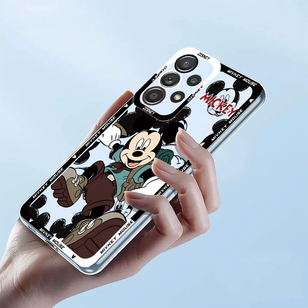 Disney Mickey Mouse etui do Samsung Galaxy A13 A24 A33 A25 A54 A34 A14 4G A23 A15 A73 5G przezroczysta miękka obudowa