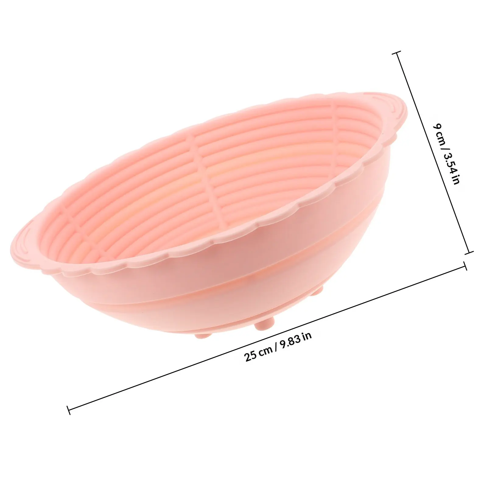 Foldable Large Capacity Silicone Banneton Basket Pink Round Bread Proofing Basket Sourdough Baking Supply Bread Baking Kit - view 3