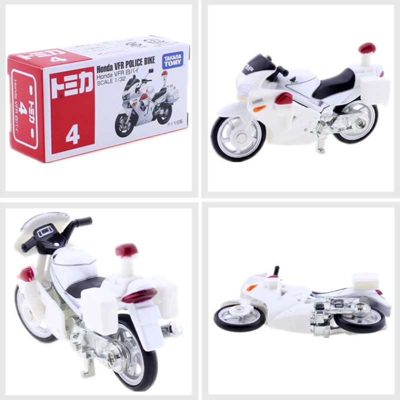 Takara Tomy Tomica Skala 1/32 Nr. 4 Honda Vfr Polizei Fahrrad Legierung Auto Modell Druckguss Fahrzeug Replik Sammlung Spielzeug für Jungen Geschenke