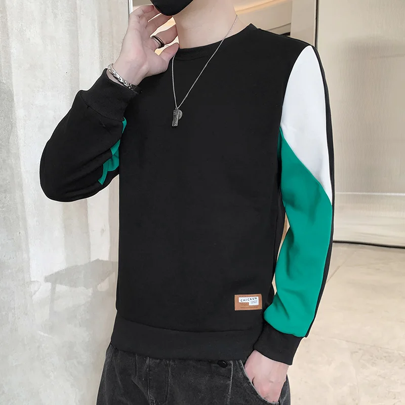 

Fashionable Handsome Men's Casual Crew-neck Hoodie Fit Version Crisp Shape High Thin Quality Fabric Comfortable Skin Breathable