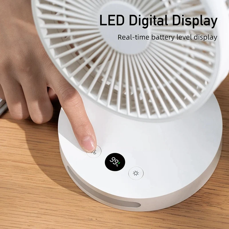 Summer New Desktop Small Fan Usb Home Smart Digital Display Office Mini Desktop Night Light Electric Fan