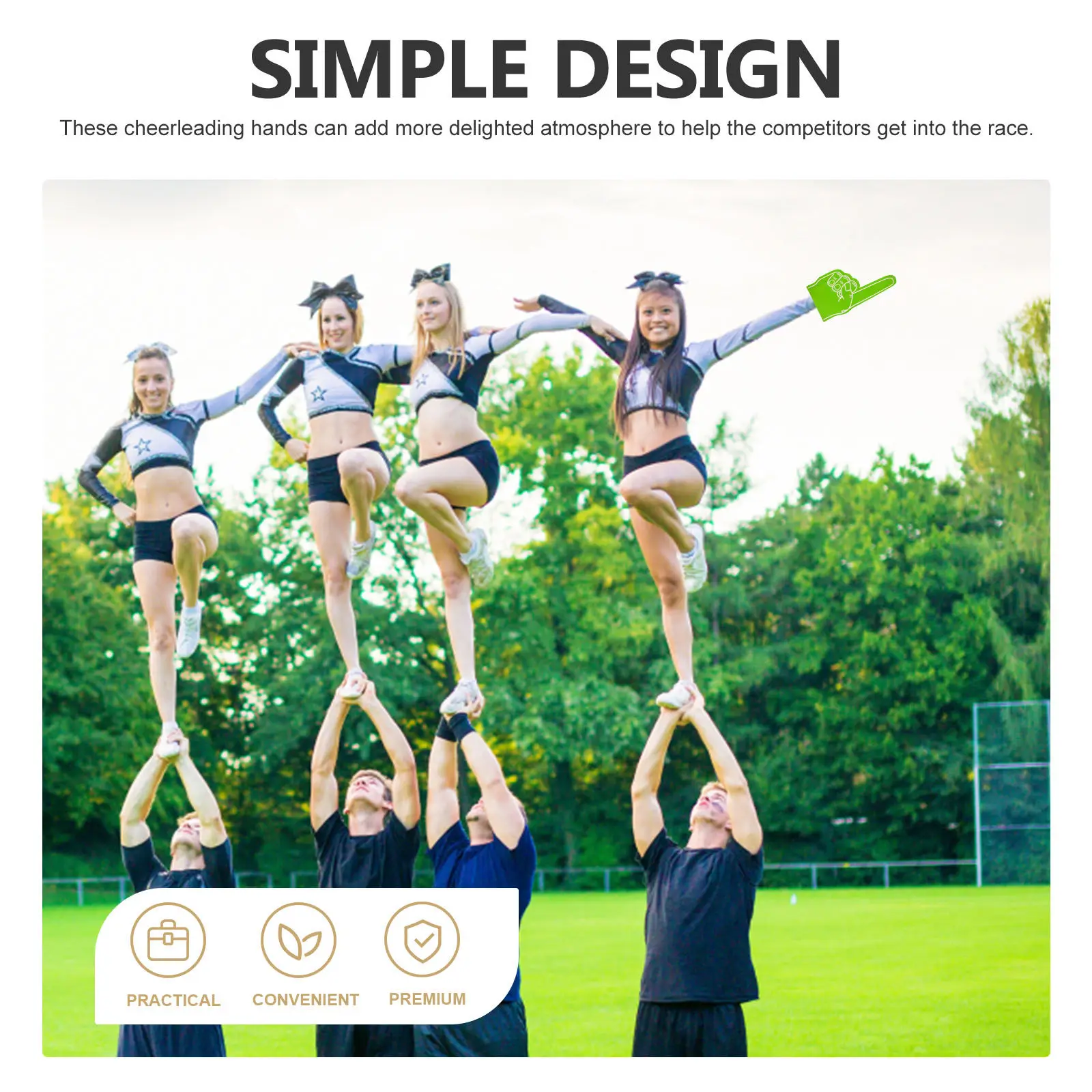 3Pcs Foam Fingers Super Soft Lightweight Cheer Foams Hand Sports Event Cheer Props Party Noisemakers School Spirit Cheerleading