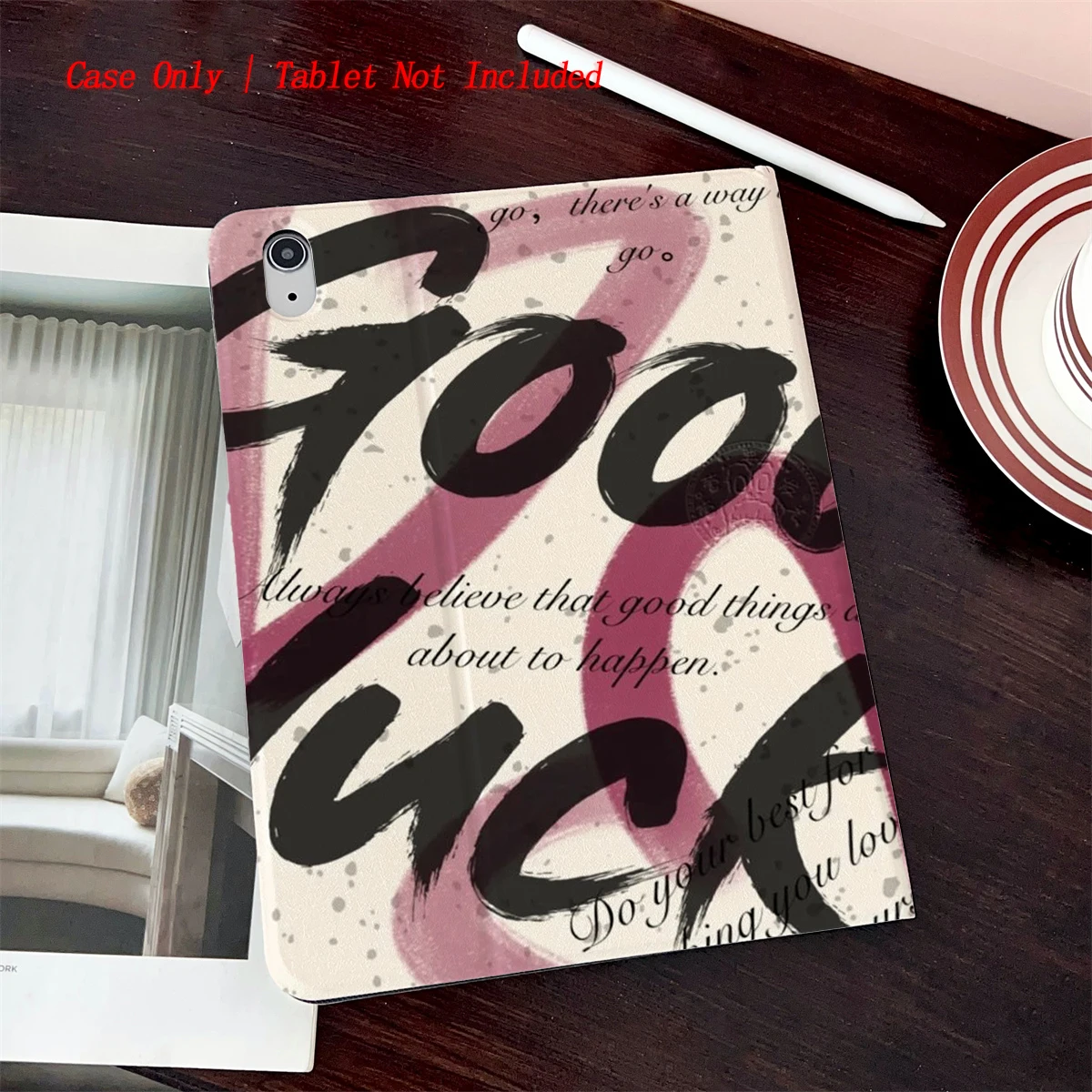 

8 Fresh Style Printed iPad Case, 360° Rotating Stand & Pen Slot,Book Style, Auto Sleep/Wake, Compatible with Various Apple iPads