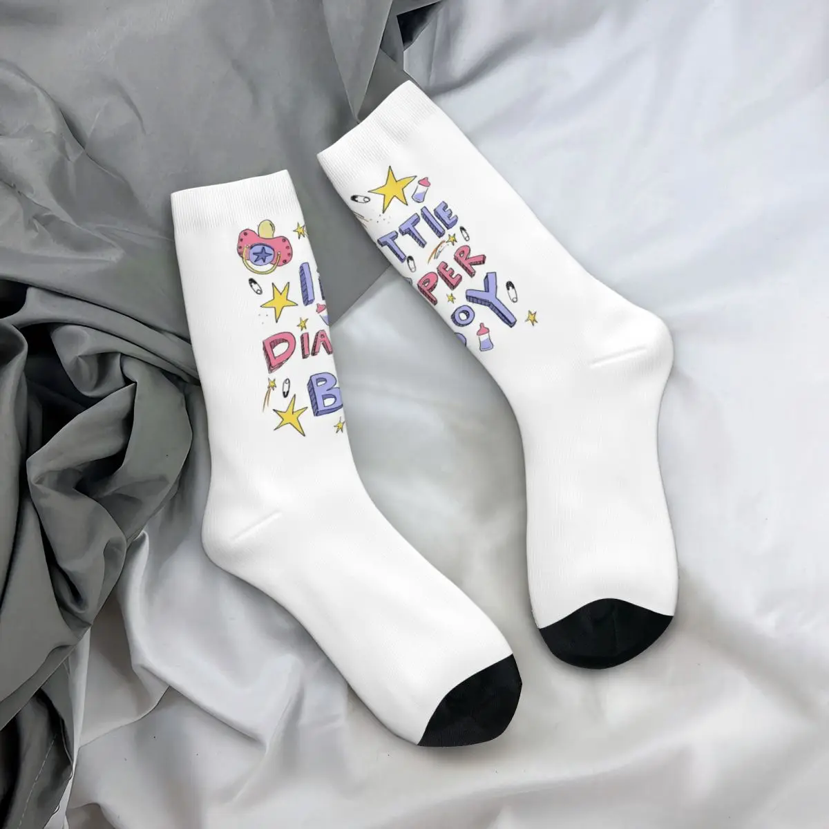 Little Diaper Boy Abdl Socks Harajuku Super Soft Stockings All Season Long Socks Accessories for Unisex Christmas Gifts