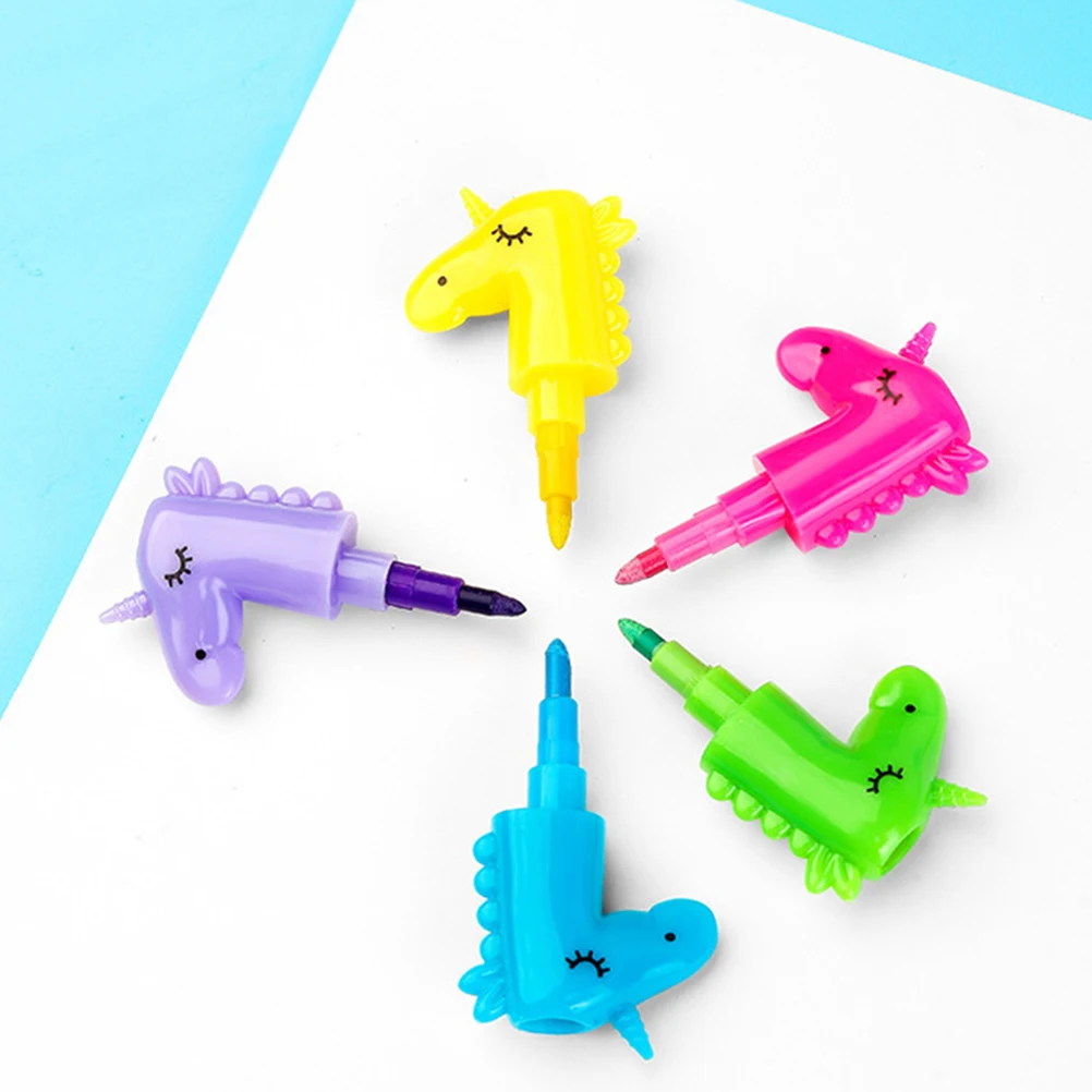 

4 Pcs Crayons Birthday Party Colorful Stackable Buildable Rainbow Graffiti