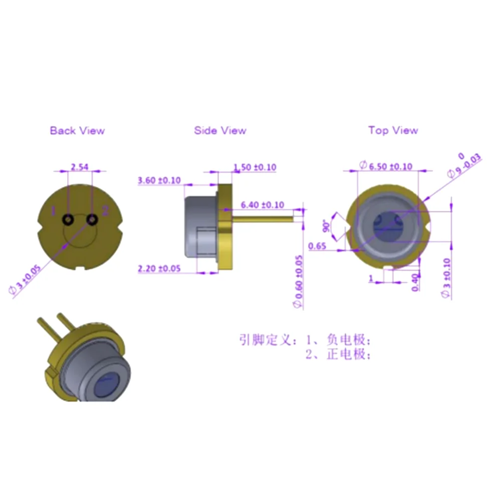 Semiconductor Laser TO9 Package with FAC 940nm 3W Laser Diode TO-9