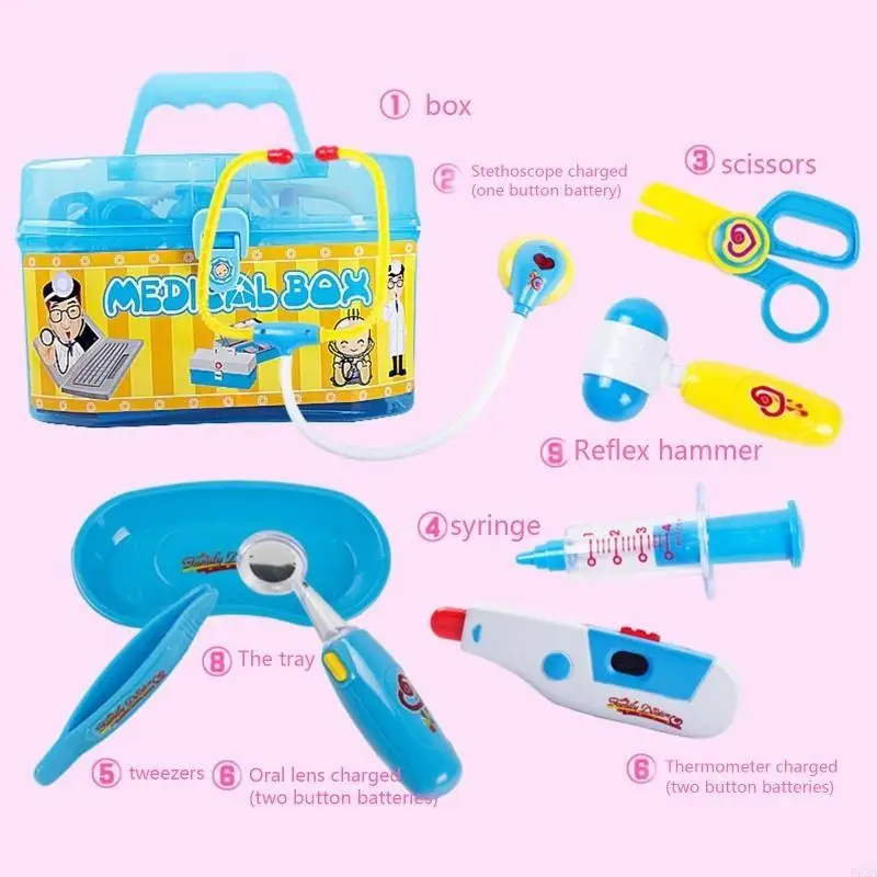 F62d 18Pieces/Pack للعب منزل ألعاب Medical Toy Playset للبنات التظاهر بلقب Dold-Play Doctor Doctor Accs