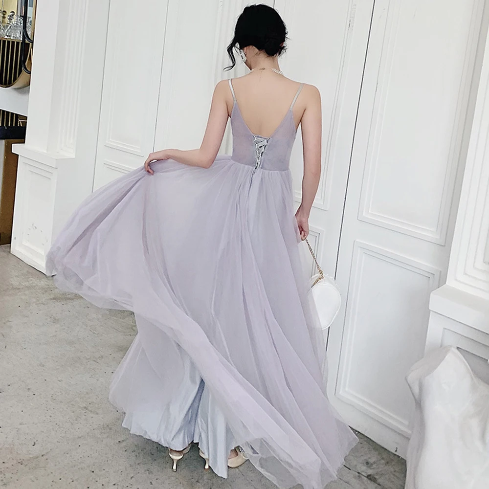 Elegent Purple 4 Styles Bridesmaid Dress Women Off The Shoulder Light Luxury Prom Gown Flower Applique Ruffles A-line Vestido