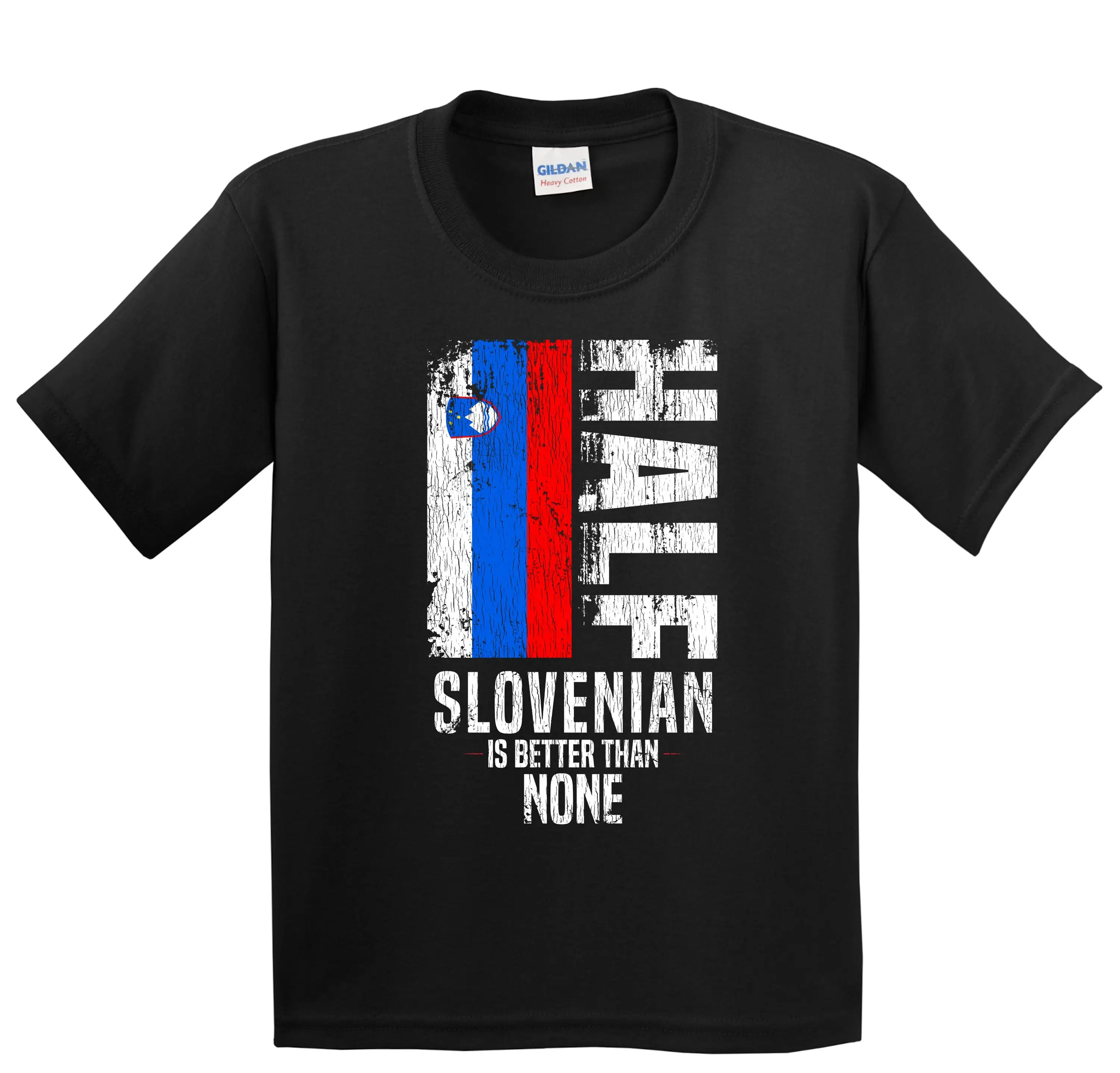 Kids Slovenian T Shirt Funny Flag Slovenia for Half Is Better Than None