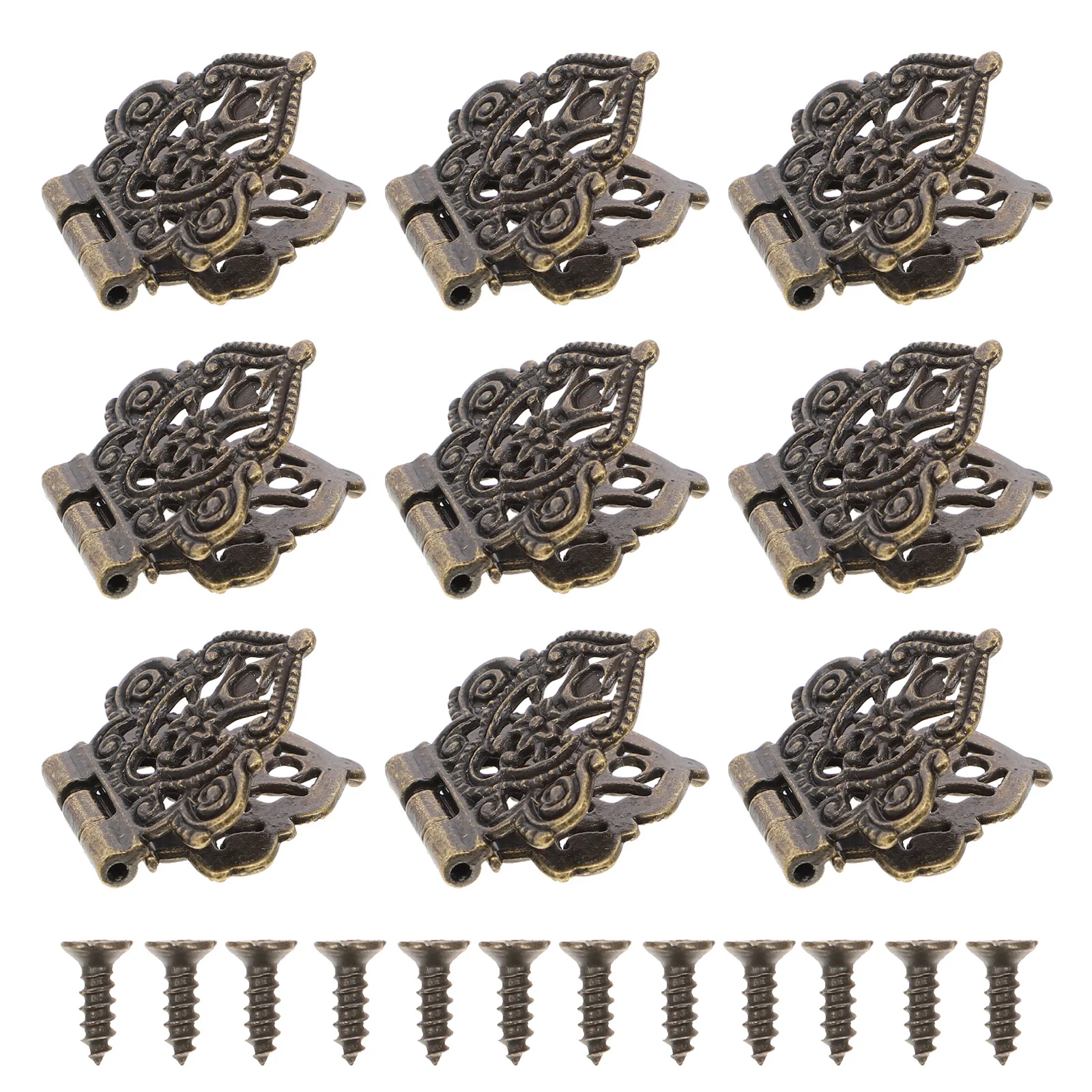 

20Pcs Wooden Box Hinges Decorative Hinges for Decoration Unique Design Fine Craftsmanship Multi-Functional Hinge Decors