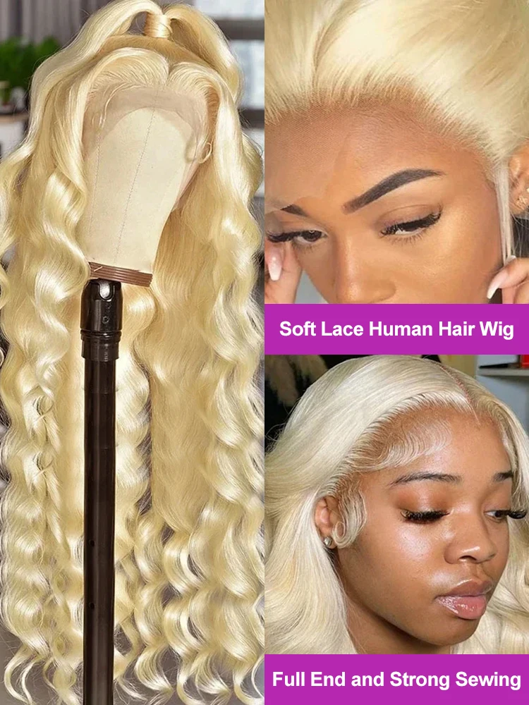 13x6 13x4 HD Transparent 613 Honey Blonde Body Wave Lace Frontal Human Hair Wigs 40Inch Brazilian Color Lace Front Wig For Women