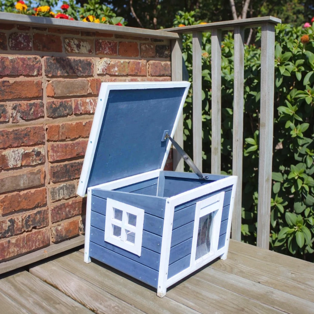SDCH016 Grey Outdoor Wood Weatherproof Cat House For Small Animals Solid Pattern Pet House/Cage
