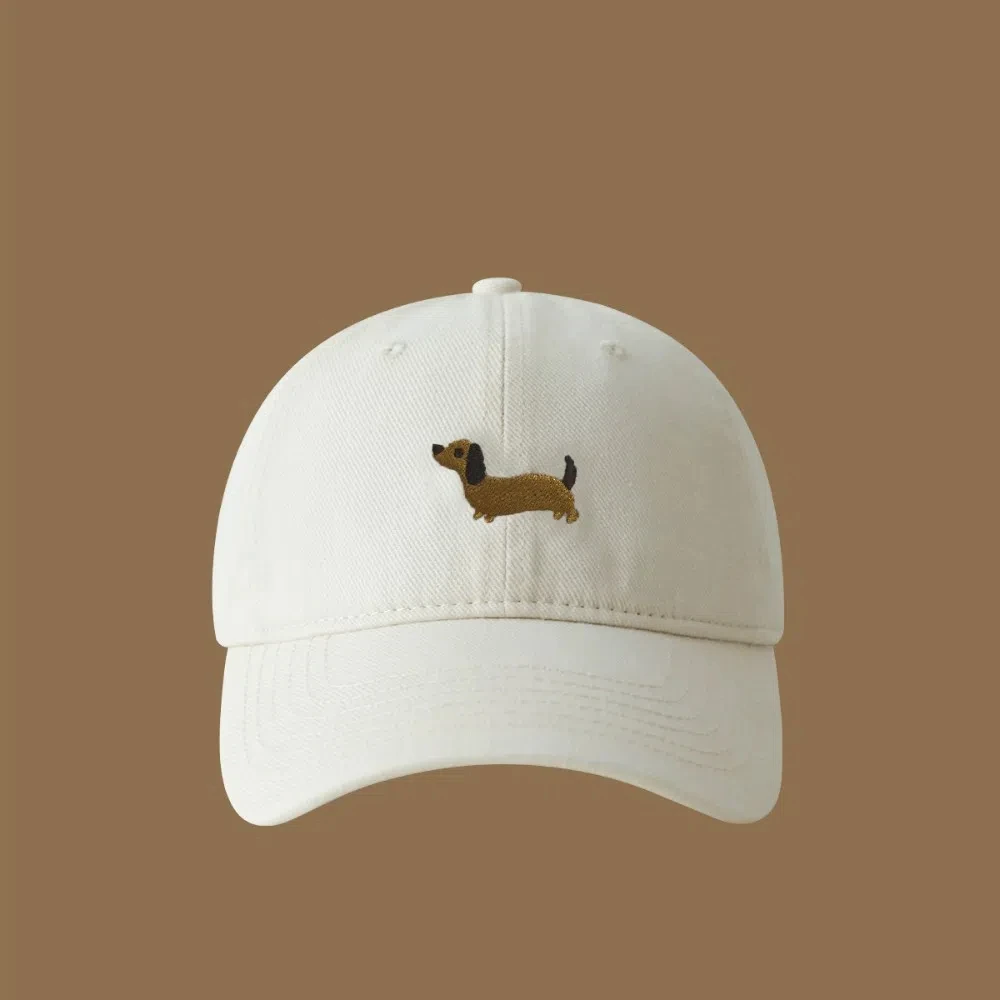 

Retro Korean Style Cartoon Animal Baseball Cap Embroidery Cotton Sun Hat Baseball Hat Sunscreen Peaked Cap Girl