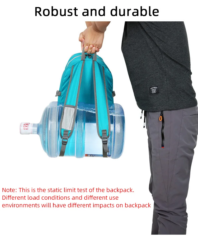 28l packbarer Rucksack faltbare ultraleichte Outdoor-Reisetasche großer zusammen klappbarer Rucksack Wander reise rucksack Bergsteiger-Tages rucksack Geringes Gewicht hohe Kapazität Wasserabweisendes Gewebe Top Punc – Detail 10