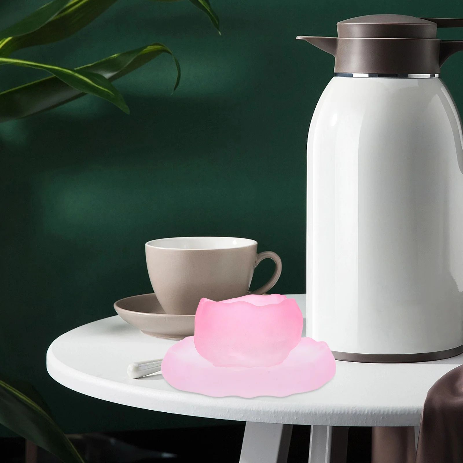 

1Set Pink Tea Cup Glass Coffee Cup Set Suitable for Hot Cold Drinks Milk Soda Water Kung Fu Teacup Glass Mugs for Family