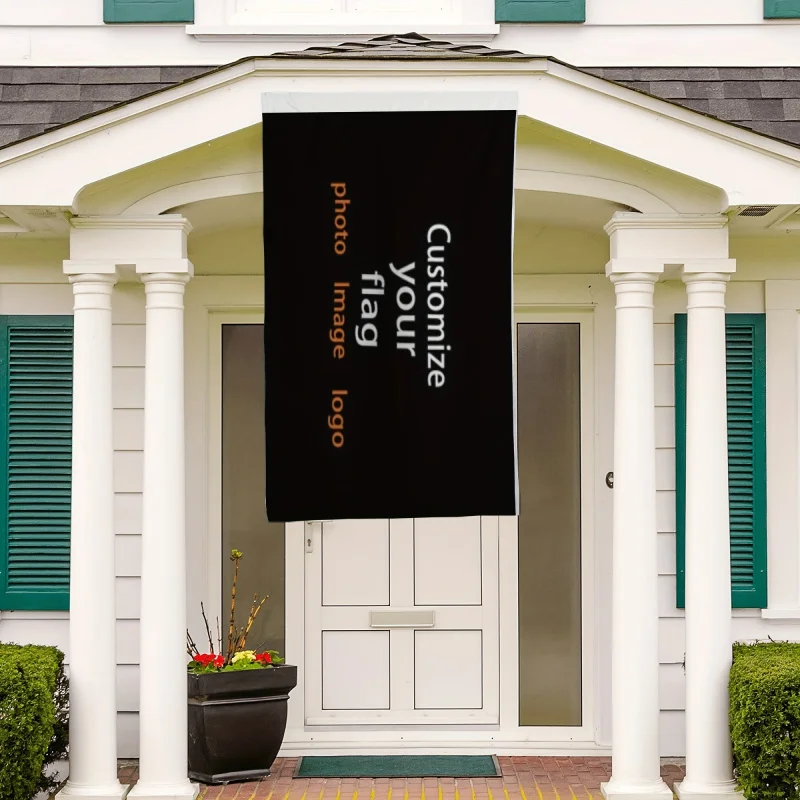 علم مخصص من جانب واحد، علم متين مع حلقتين على غطاء العمود، للاستخدام الخارجي، تصميم مخصص - قابل للتخصيص للهدايا