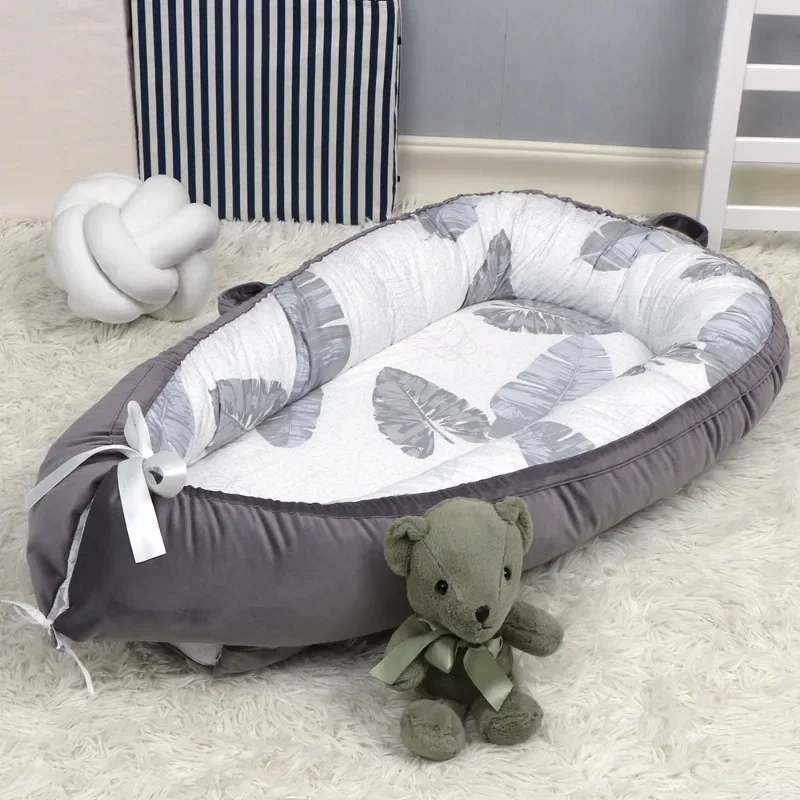 Portátil recém-nascido Berço, destacável e lavável Middle Bed, infantil Espreguiçadeira, Assento de chão, Head Baby Nest, Algodão orgânico