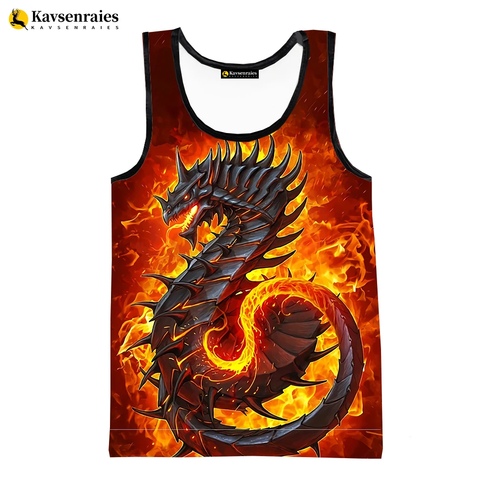 New China Dragon 3D Tank Tops Men Women Children Fashion Casual Streetwear Sleeveless Shirts Quick-drying T-shirt Men\'s Clothing