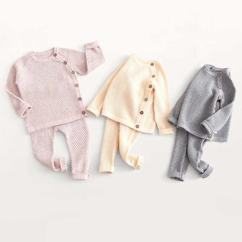 

Baby Boys Girls Sweater 2pcs Set Casual Newborn Baby Long Sleeve Knit Knitwear Kid Pullover Tops Pant Sweater Suit for 0-3Years