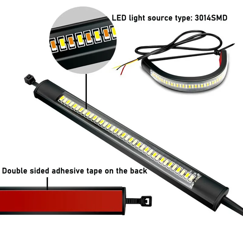 1/2Pcs Universal LED Ring Fork Strip Lamp Flash Blinker Motorcycle Turn Signal Light & DRL Amber White Moto Auto Accessories 12V