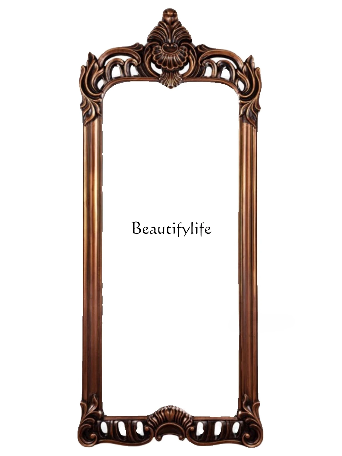 

European special-shaped floor-to-ceiling full-length mirror French engraved retro full-length mirror