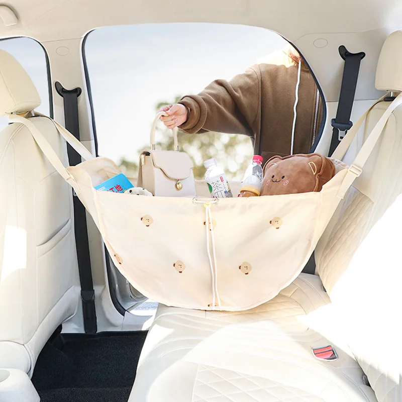 Portable Mommy Bag  Large Capacity Hanging Car Seat Back Storage Bag Stroller Baby Items Organizer String Travel Bag for Mom