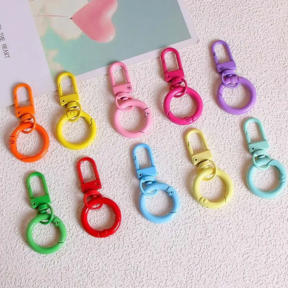 Candy Color Spring Clasp for Keyring Snap Lobster Clasp Hooks DIY Jewelry Buckle Connector Carabiner Keychain Clips